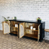 Handmade Indian Hand Carved Solid Hard Wood Sideboard